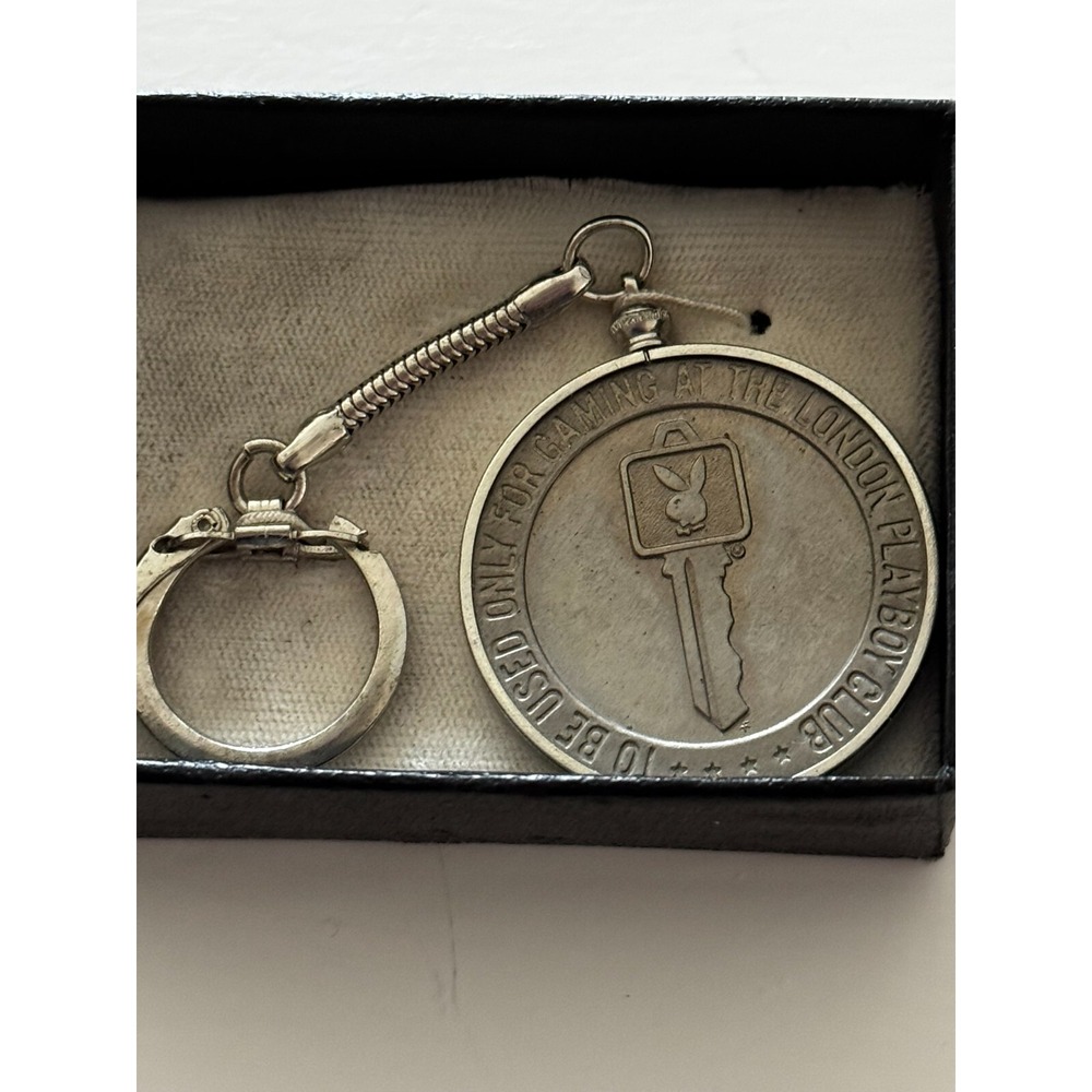 Vintage 1966 Playboy Gaming Token Keychain Key Ring for the London Playboy Club